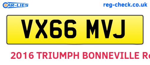 VX66MVJ are the vehicle registration plates.