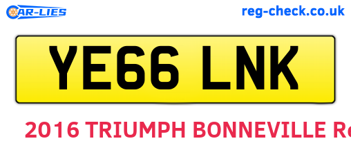 YE66LNK are the vehicle registration plates.
