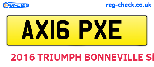 AX16PXE are the vehicle registration plates.