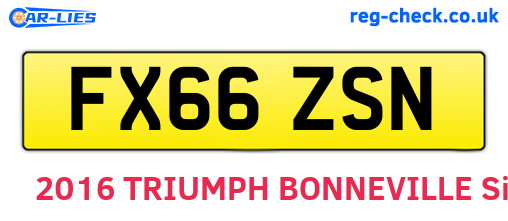 FX66ZSN are the vehicle registration plates.