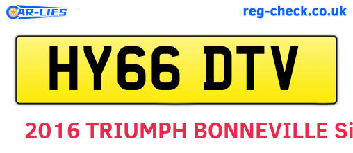 HY66DTV are the vehicle registration plates.