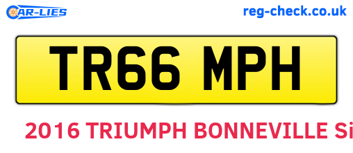 TR66MPH are the vehicle registration plates.