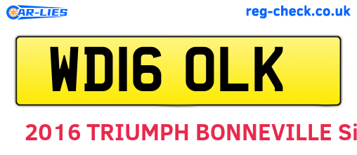 WD16OLK are the vehicle registration plates.