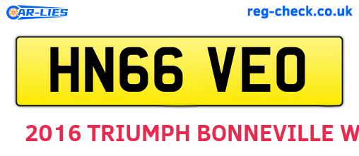 HN66VEO are the vehicle registration plates.