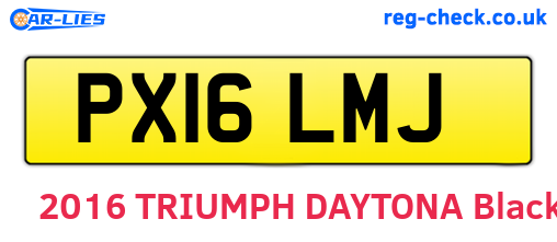 PX16LMJ are the vehicle registration plates.