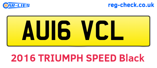 AU16VCL are the vehicle registration plates.