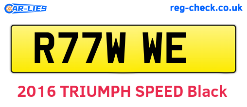 R77WWE are the vehicle registration plates.