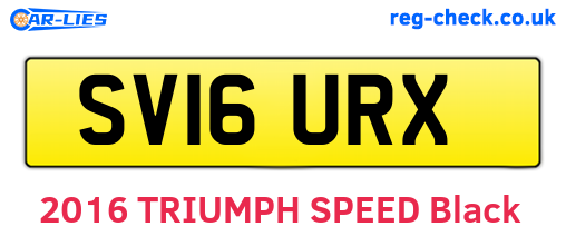 SV16URX are the vehicle registration plates.