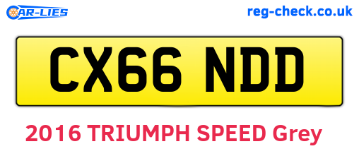 CX66NDD are the vehicle registration plates.