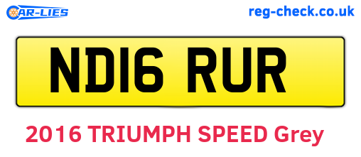 ND16RUR are the vehicle registration plates.