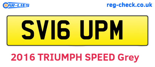 SV16UPM are the vehicle registration plates.