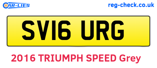SV16URG are the vehicle registration plates.