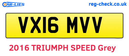 VX16MVV are the vehicle registration plates.