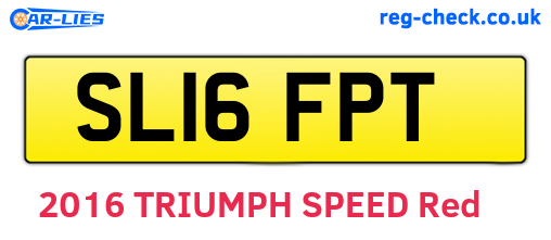 SL16FPT are the vehicle registration plates.