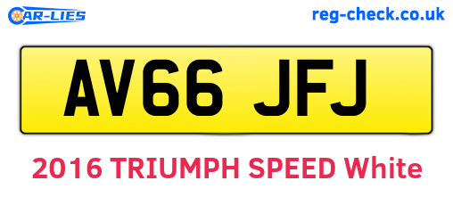 AV66JFJ are the vehicle registration plates.