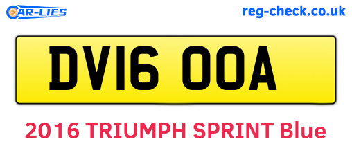 DV16OOA are the vehicle registration plates.