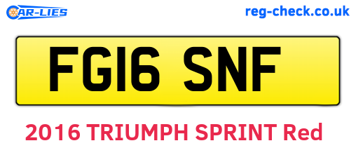FG16SNF are the vehicle registration plates.