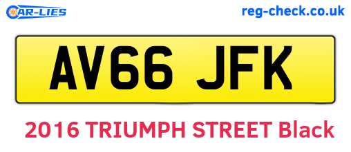 AV66JFK are the vehicle registration plates.