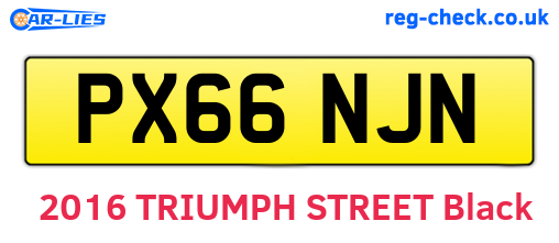 PX66NJN are the vehicle registration plates.