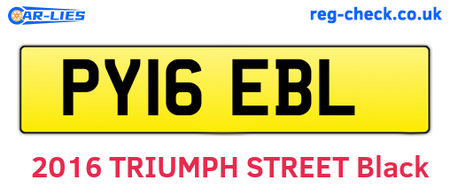 PY16EBL are the vehicle registration plates.