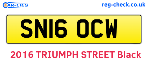SN16OCW are the vehicle registration plates.