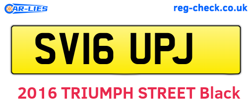 SV16UPJ are the vehicle registration plates.
