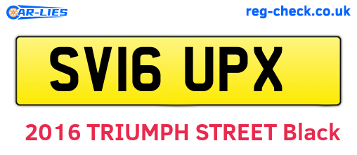 SV16UPX are the vehicle registration plates.