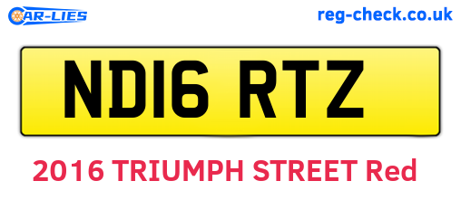 ND16RTZ are the vehicle registration plates.