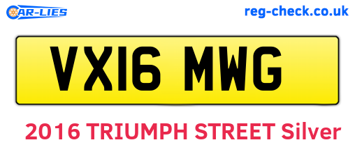 VX16MWG are the vehicle registration plates.