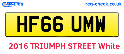 HF66UMW are the vehicle registration plates.