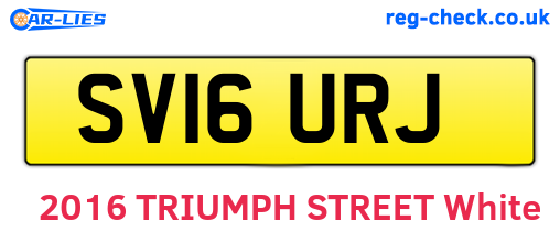 SV16URJ are the vehicle registration plates.