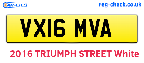 VX16MVA are the vehicle registration plates.