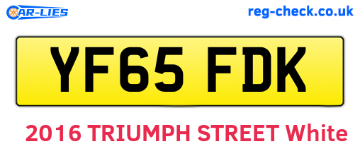 YF65FDK are the vehicle registration plates.