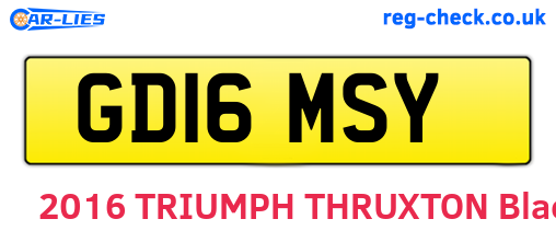 GD16MSY are the vehicle registration plates.