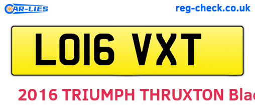 LO16VXT are the vehicle registration plates.