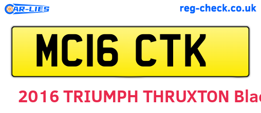 MC16CTK are the vehicle registration plates.