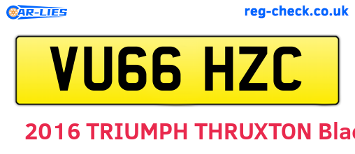 VU66HZC are the vehicle registration plates.