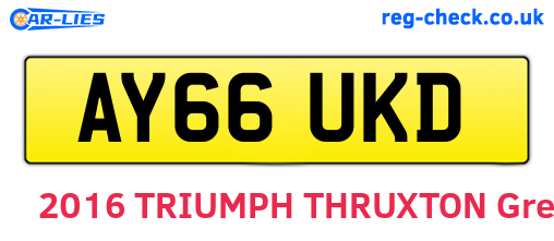 AY66UKD are the vehicle registration plates.