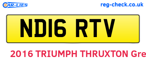 ND16RTV are the vehicle registration plates.