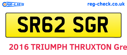 SR62SGR are the vehicle registration plates.