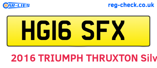 HG16SFX are the vehicle registration plates.