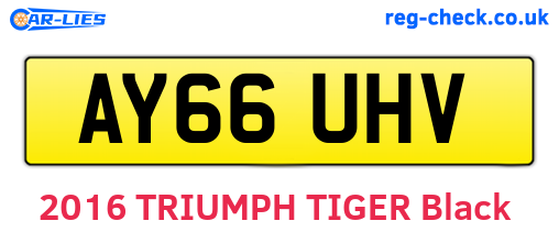 AY66UHV are the vehicle registration plates.