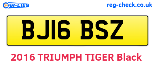 BJ16BSZ are the vehicle registration plates.