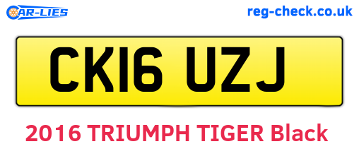 CK16UZJ are the vehicle registration plates.