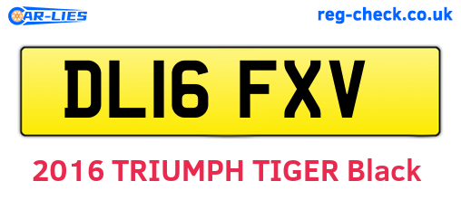 DL16FXV are the vehicle registration plates.