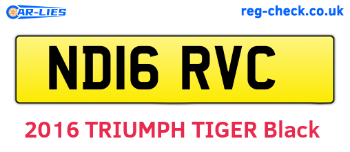 ND16RVC are the vehicle registration plates.