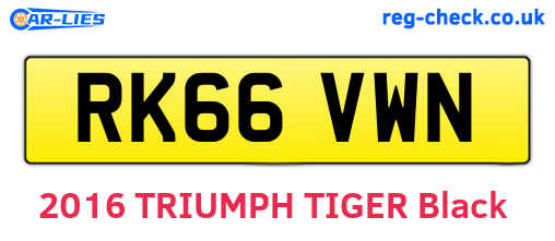RK66VWN are the vehicle registration plates.
