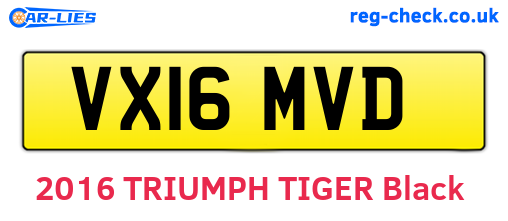 VX16MVD are the vehicle registration plates.