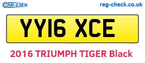 YY16XCE are the vehicle registration plates.