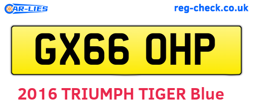 GX66OHP are the vehicle registration plates.